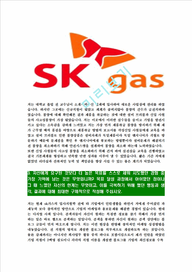 [SK가스-최신공채합격자기소개서] SK가스자소서,sk   (4 )